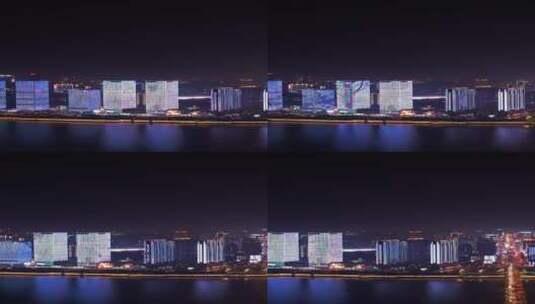 长沙市中心五一路城市夜景-竖版高清在线视频素材下载