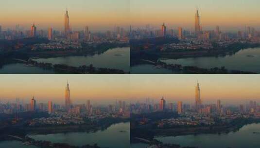 日出时的南京城高清在线视频素材下载