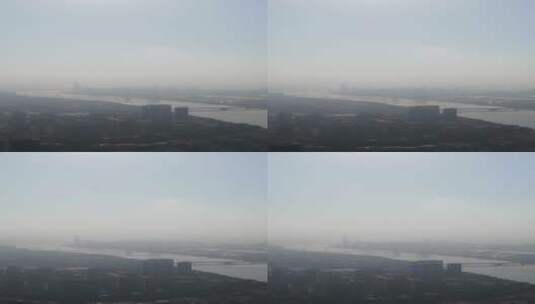 航拍灰霾天气的广州高清在线视频素材下载