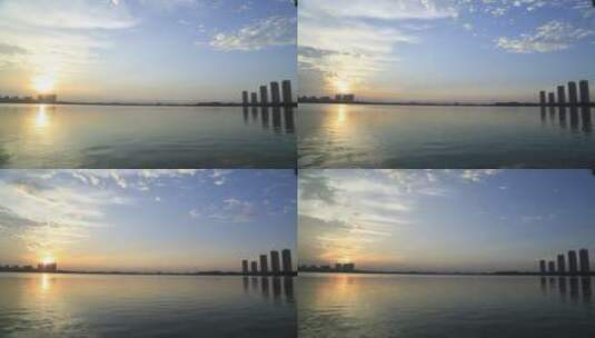 艾溪湖夕阳落日高清在线视频素材下载
