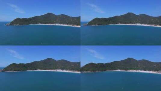 深圳大鹏南澳西冲海滩航拍推近镜头高清在线视频素材下载
