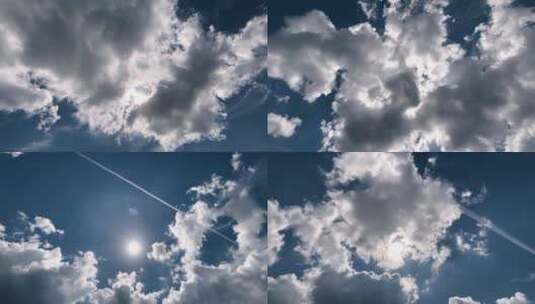 蓝天白云太阳延时摄影高清在线视频素材下载