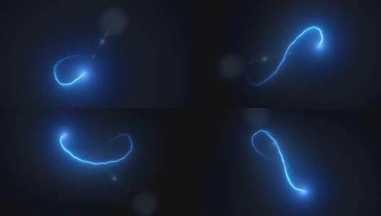 蓝色线条灯光粒子精灵描边动画飞舞叠加素材高清在线视频素材下载