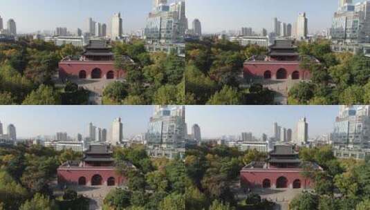城市航拍江苏南京鼓楼公园高清在线视频素材下载