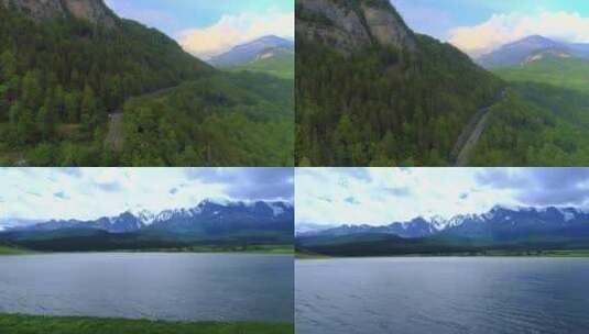 山脉湖泊风景雪山延时航拍旅游2高清在线视频素材下载