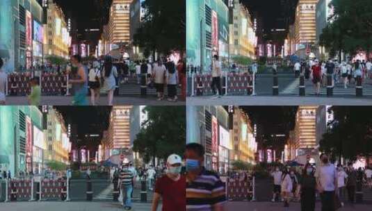 南京东路夜景空镜高清在线视频素材下载
