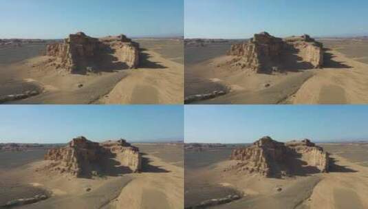公路穿梭在新疆哈密大海道雅丹地质戈壁高清在线视频素材下载