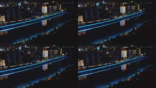 航拍武汉城市特色夜景高清在线视频素材下载