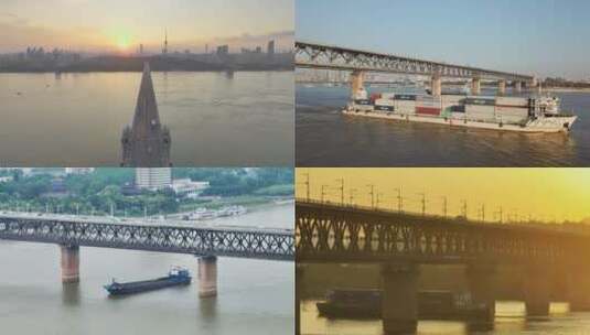 武汉长江大桥合集高清在线视频素材下载