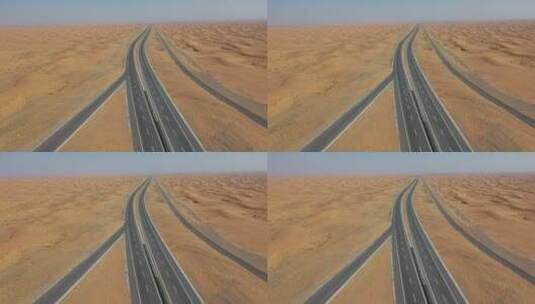 阿拉善梦想沙漠公路高清在线视频素材下载
