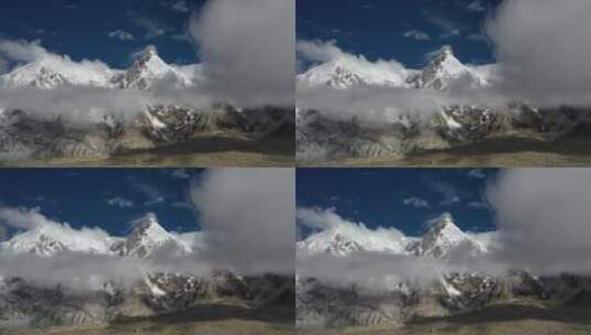 航拍西藏希夏邦马峰雪山风光高清在线视频素材下载