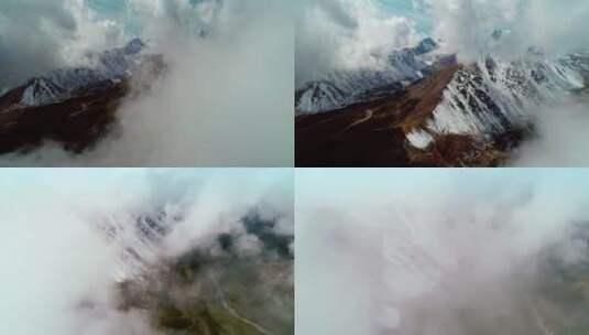 4K甘肃张掖巴尔斯雪山冰川航拍高清在线视频素材下载