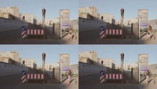 游客拍摄柏林墙纪念馆高清在线视频素材下载