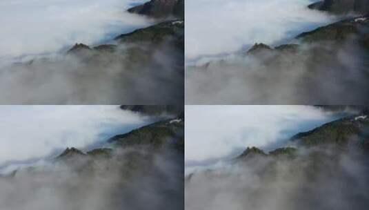 江西某地航拍高山云雾云海森林高清在线视频素材下载