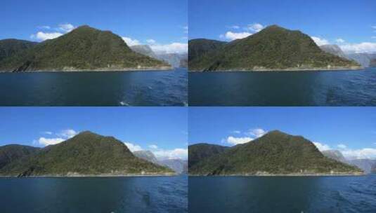 航拍新西兰海岸的山脉景观高清在线视频素材下载