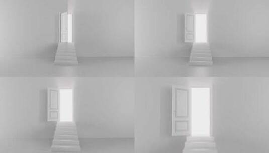 立体台阶大门打开光影抽象效果高清在线视频素材下载