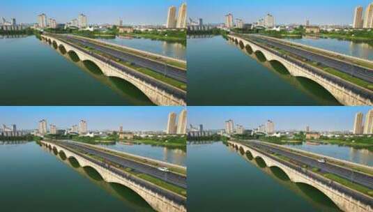 绍兴市九虹桥城市环境高清在线视频素材下载