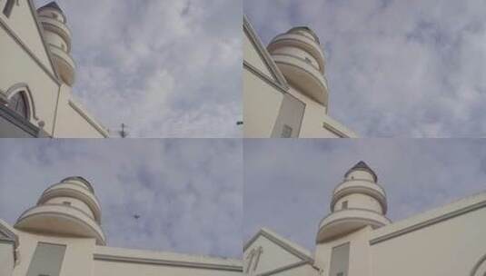 清真寺学校屋顶景观高清在线视频素材下载