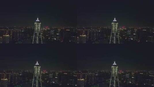 杭州夜景航拍高清在线视频素材下载