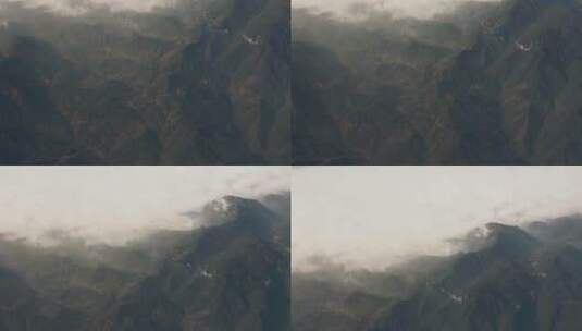 在飞机上航拍杭州山谷山峰高清在线视频素材下载