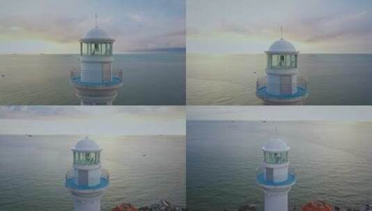 海南瞭望塔灯塔日落唯美海边风景宣传片高清在线视频素材下载