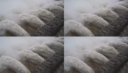 俯拍三峡大坝泄洪高清在线视频素材下载