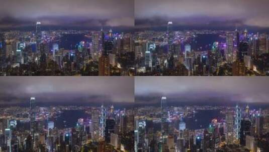 香港维多利亚港夜景4K30帧高清在线视频素材下载