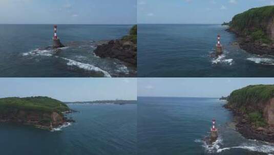 涠洲岛灯塔海边风浪海浪风景2高清在线视频素材下载