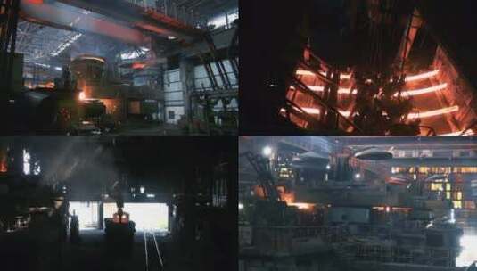 炼铁钢厂 烧钢高清在线视频素材下载