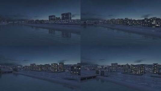 科技感城市夜景三维航拍镜头高清在线视频素材下载