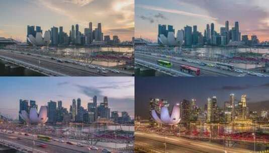 新加坡城市延时摄影高清在线视频素材下载