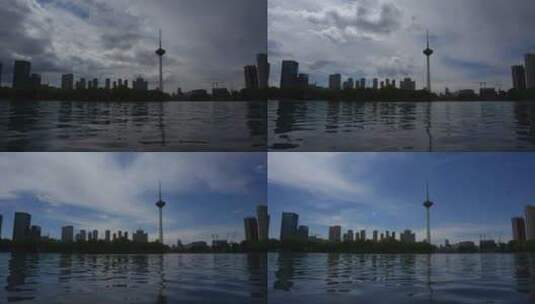 辽宁广播电视塔青年公园湖面高清在线视频素材下载