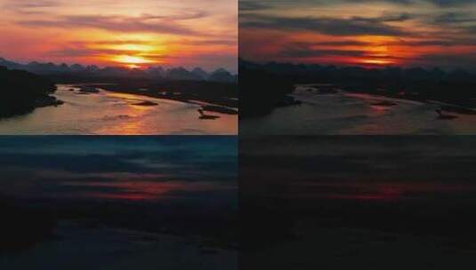 桂林龙门大桥地标景傍晚日落高清在线视频素材下载