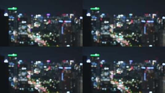 灯火斑斓的城市夜景镜头虚化高清在线视频素材下载