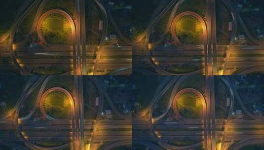 4K：高速公路和州际交通的空中延时无人机拍摄高清在线视频素材下载