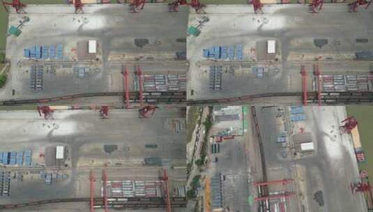 航拍江西九江国际水运中心高清在线视频素材下载
