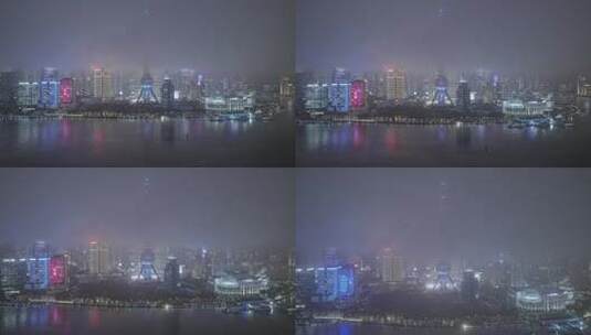 上海陆家嘴建筑风光夜景高清在线视频素材下载