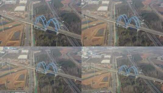 武汉东湖新技术开发区科技三路高架桥航拍高清在线视频素材下载