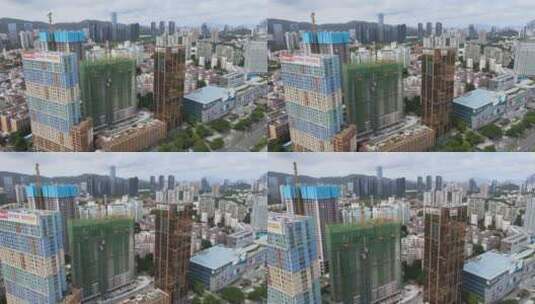 深圳益田周边城市建筑交通航拍高清在线视频素材下载