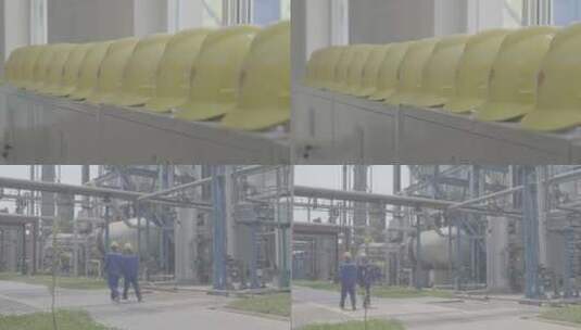 化工厂安全帽高清在线视频素材下载