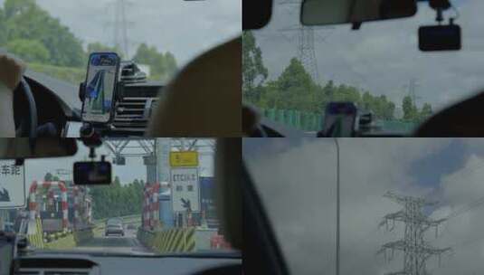 广州驾驶汽车看窗外风景高清在线视频素材下载