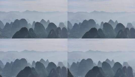 桂林山水航拍大山自然风光高清在线视频素材下载