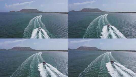 快艇在海洋中飞速行驶高清在线视频素材下载