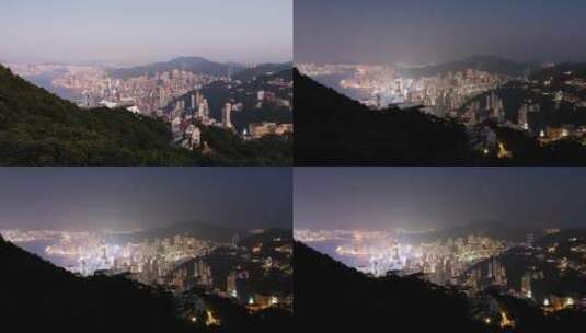 中国香港的日与夜延时摄影高清在线视频素材下载