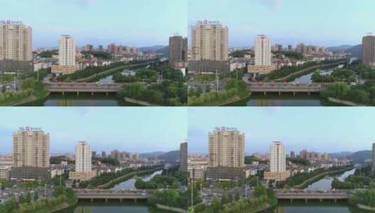 【航拍】咸宁城市交通咸宁大道高清在线视频素材下载