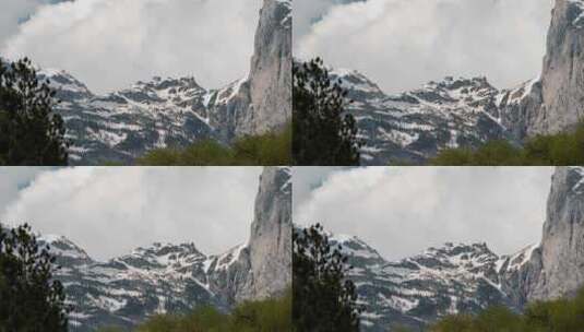 川西雪山峡谷延时摄影高清在线视频素材下载