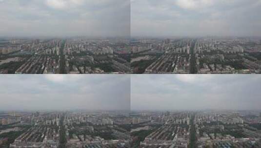 山东淄博清晨迷雾航拍高清在线视频素材下载