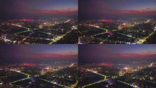 江西抚州城市夜景航拍高清在线视频素材下载