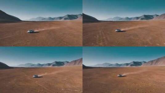 汽车行驶在沙漠戈壁上高清在线视频素材下载