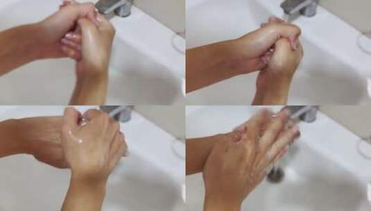 洗手池洗手消毒高清在线视频素材下载